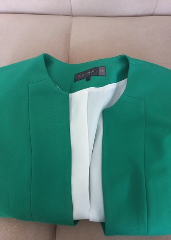 Düğmeli Yeşil Kadın Blazer Ceket - Görsel 7