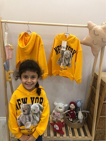 11-12 Yaş Beden sarı Renk Sarı New York Sweatshirt