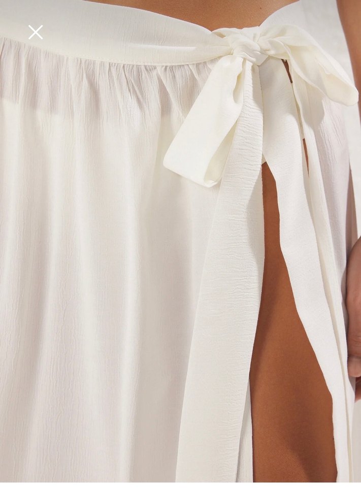 Ekru bağlamalı dokuma plaj pareo - trendyolmilla - Görsel 2