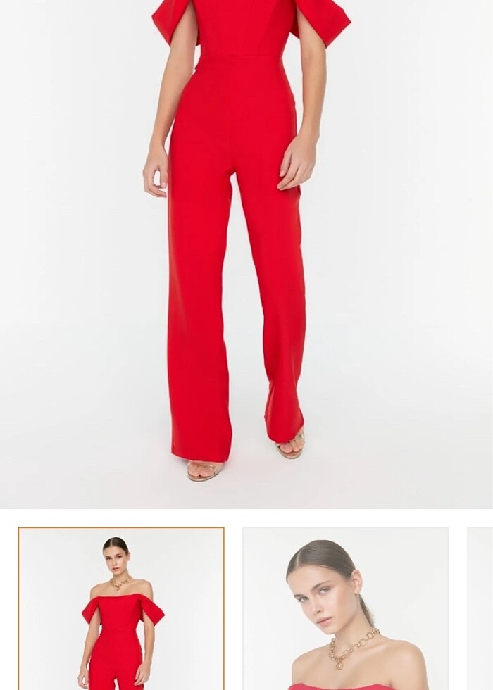 TrendyolMilla Kırmızı Tulum - Görsel 2