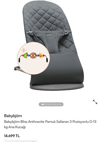BabyBjörn Bouncer Bliss Bebek Ana Kucağı Siyah - Görsel 2