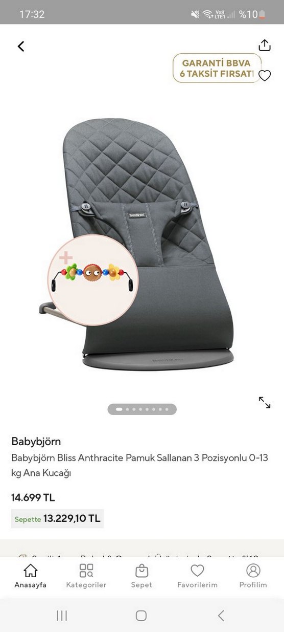 BabyBjörn Bouncer Bliss Bebek Ana Kucağı Siyah - Görsel 2