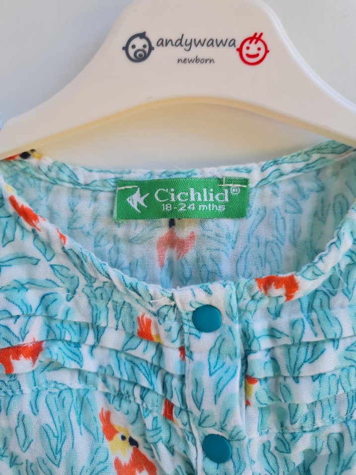 Turkuaz Renkli yazlık Kız Elbisesi - Görsel 2