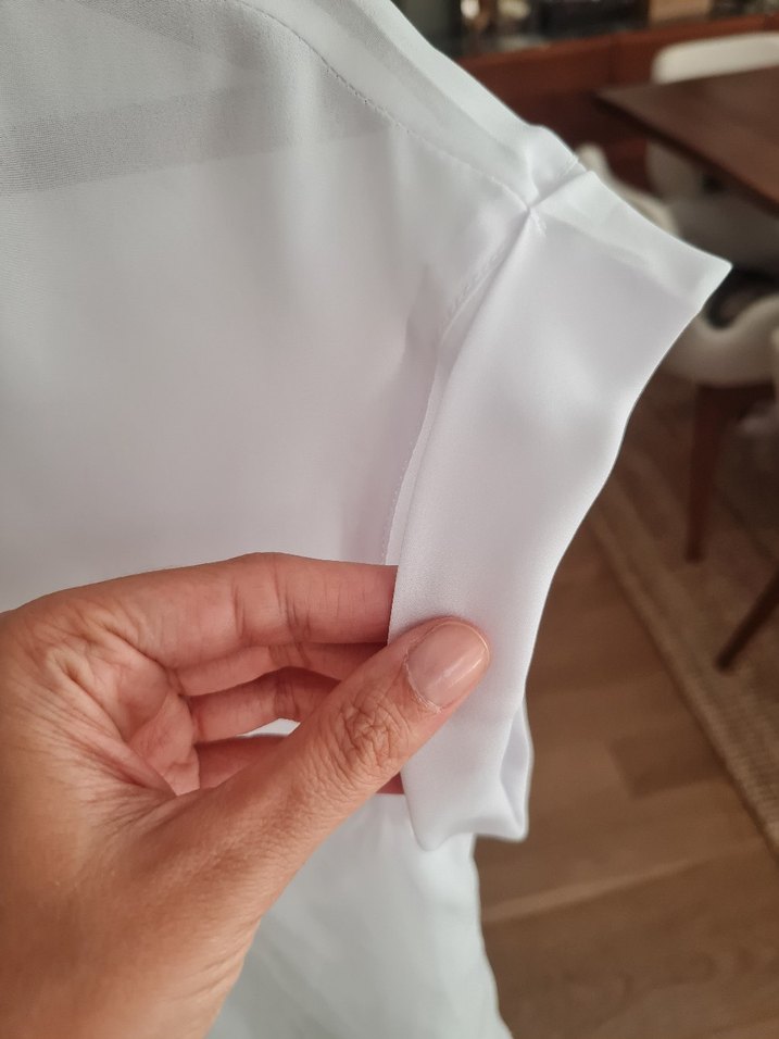 Beyaz Kısa Kollu Kadın Gömlek - Görsel 3