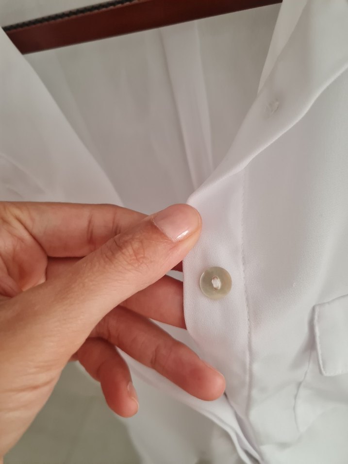 Beyaz Kısa Kollu Kadın Gömlek - Görsel 4