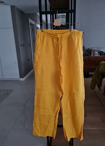 s Beden sarı Renk KETEN PANTOLON