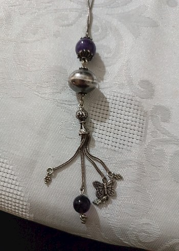 Diğer Gumus,uzun Zincirli Mor Gotik Kolye