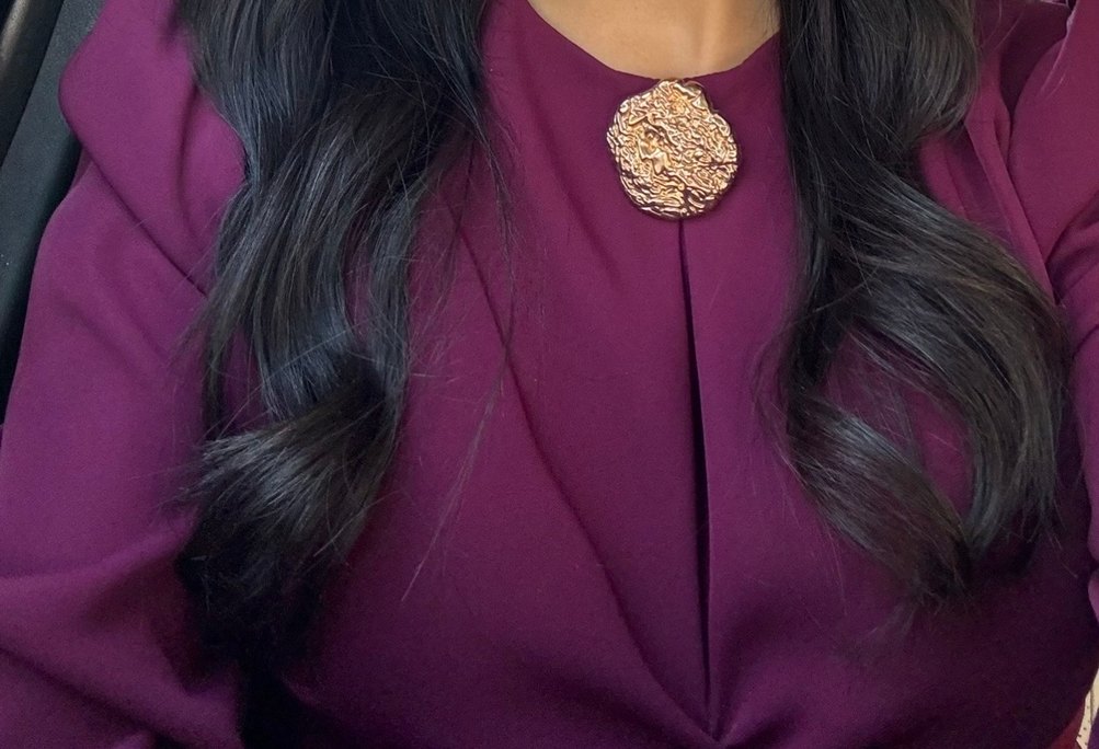 Mor Uzun Kollu Drapeli Kadın Elbise - Görsel 2