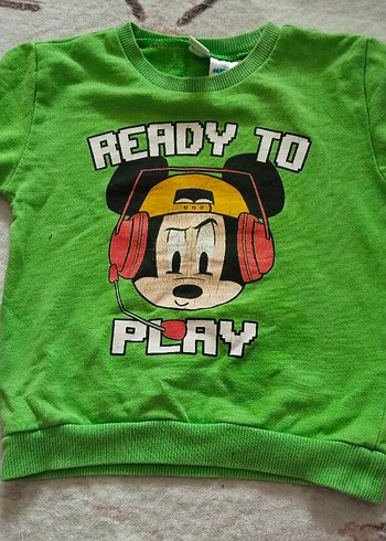 Renkli Erkek Çocuk Düğmeli Yeşil Kazak - Görsel 2