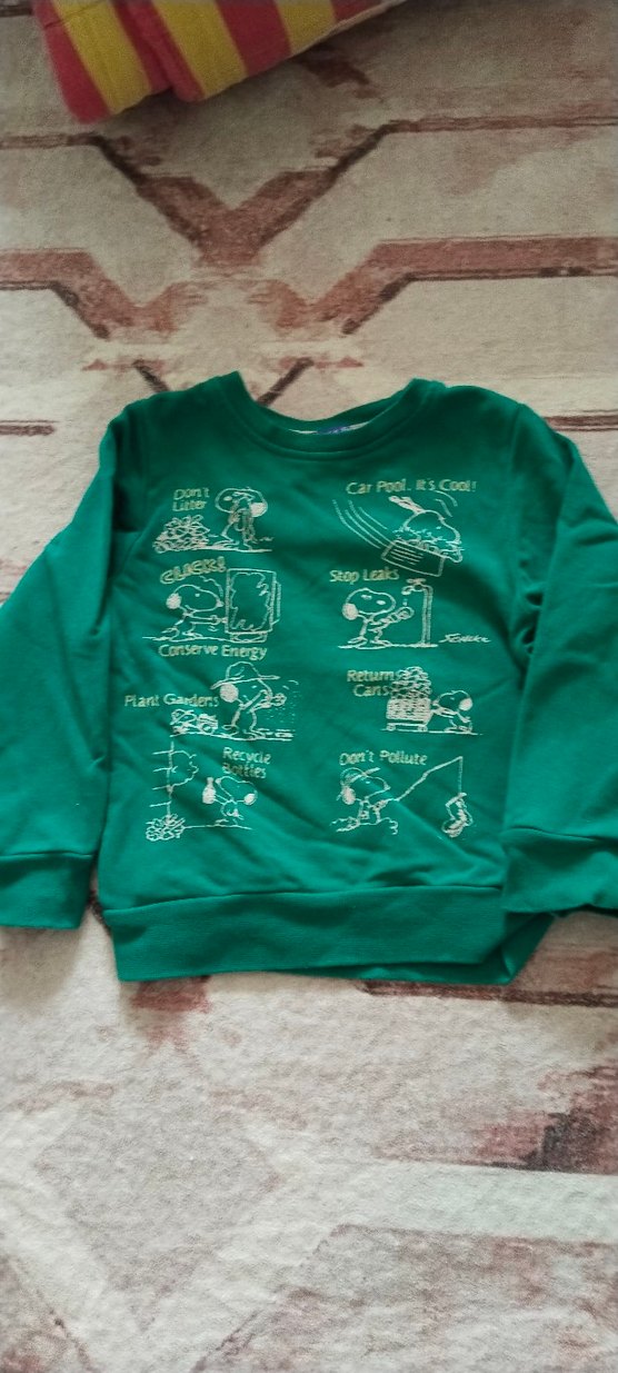 Renkli Erkek Çocuk Düğmeli Yeşil Kazak - Görsel 3