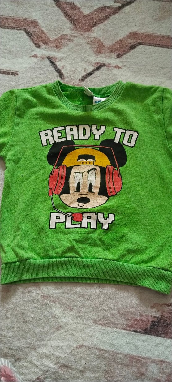 Renkli Erkek Çocuk Düğmeli Yeşil Kazak - Görsel 2