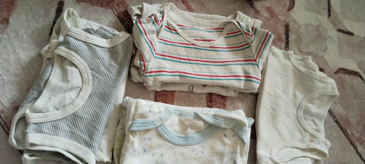 Bebek Erkek Örgü Pamuk Hastane Kıyafeti yeni doğan - Görsel 2