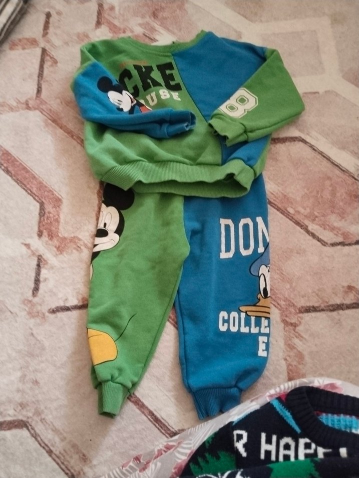 Erkek Bebek Çok Renkli Baskılı Eşofman Takımı - Görsel 2