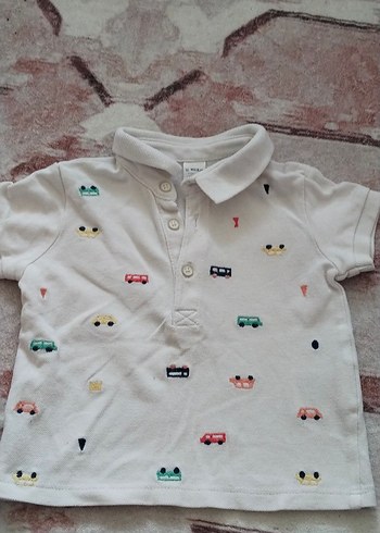 Erkek Çocuk Baskılı Beyaz Polo Tişört - Görsel 4