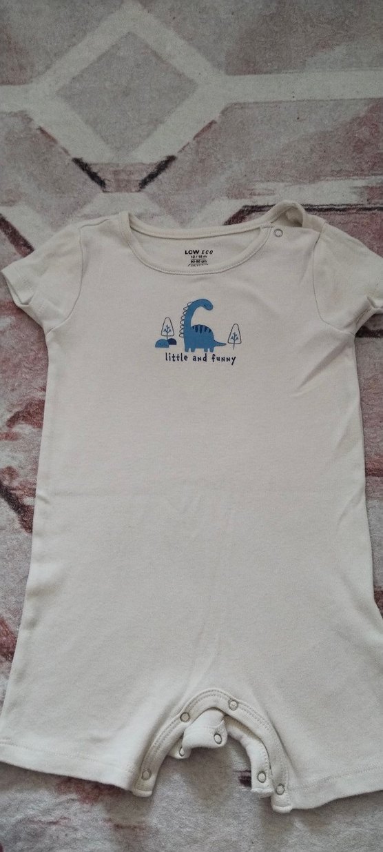 Bebek Erkek Kısa Kollu Pamuklu Tulum - Görsel 3