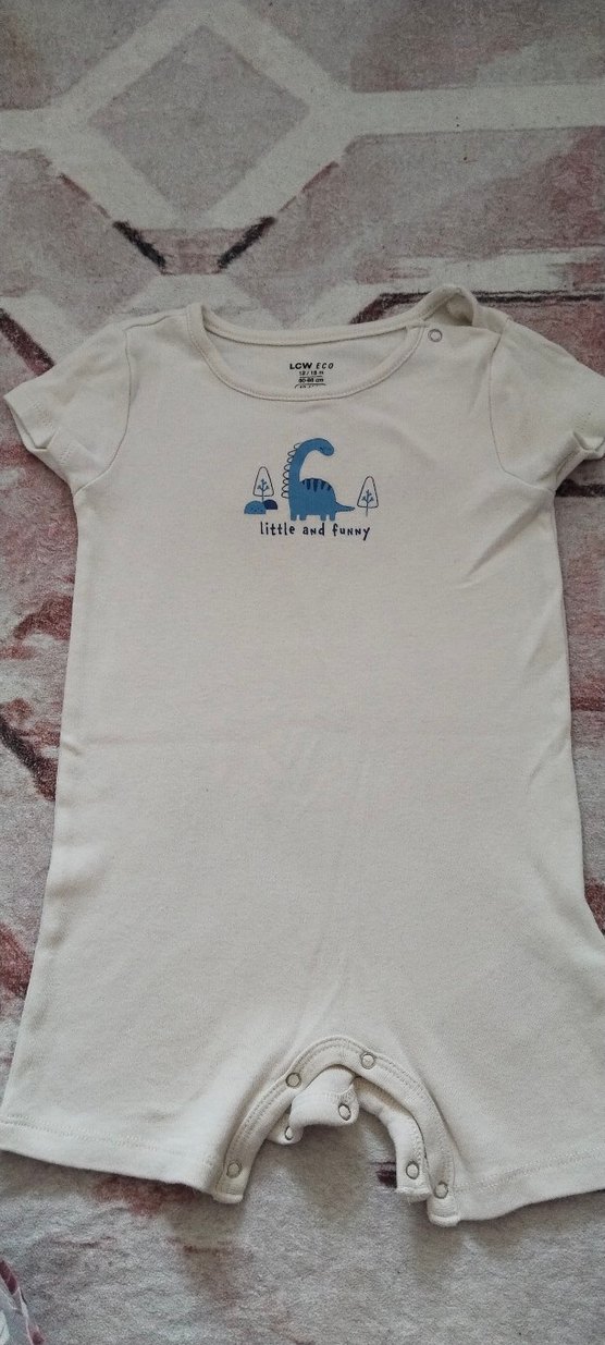 Bebek Erkek Kısa Kollu Pamuklu Tulum - Görsel 2