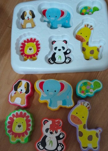 Renkli Hayvan Figürlü Çocuk Yapbozu - Görsel 5