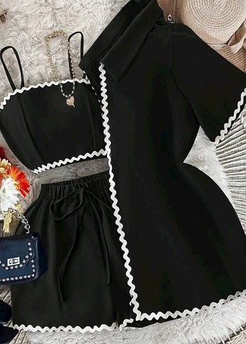 Özel tasarım şerit detaylı gecelik üçlü - Görsel 5