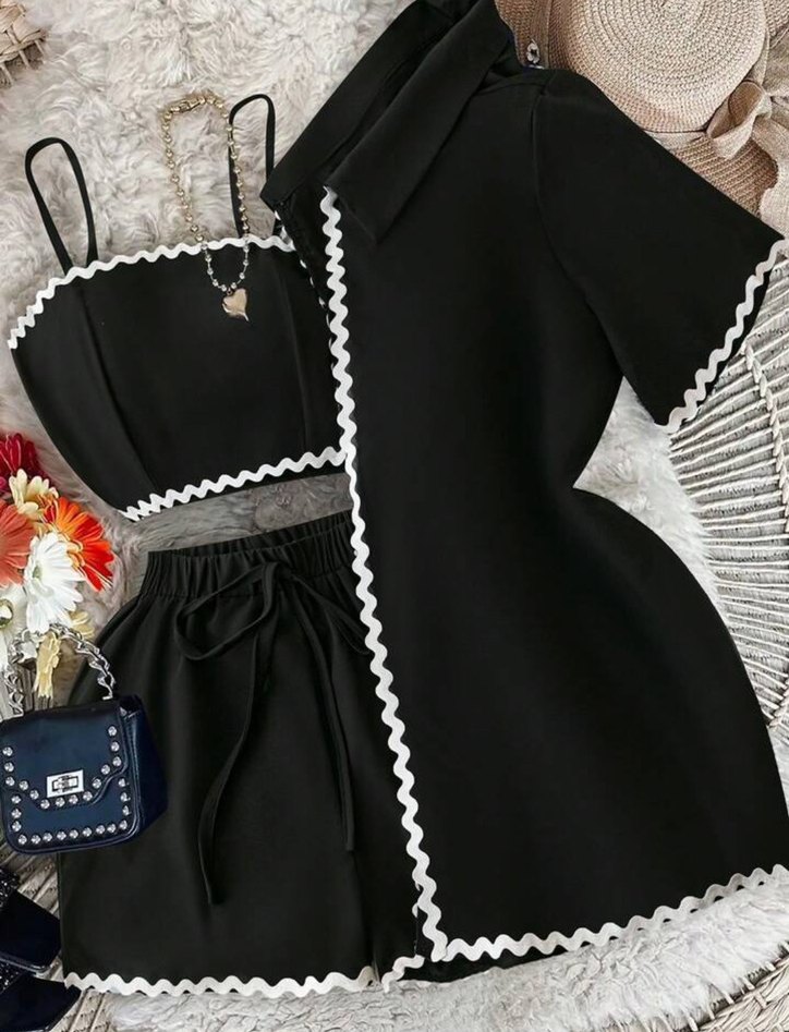 Özel tasarım şerit detaylı gecelik üçlü - Görsel 5