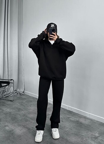 s Beden siyah Renk Kışlık bayan sweatshirt takımı