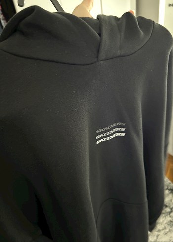 Skechers Siyah Baskılı Kapüşonlu Sweatshirt - Görsel 4