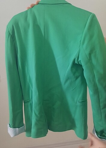 Yeşil manşet kol ceket