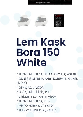 Lem bora kask L beden - Görsel 7