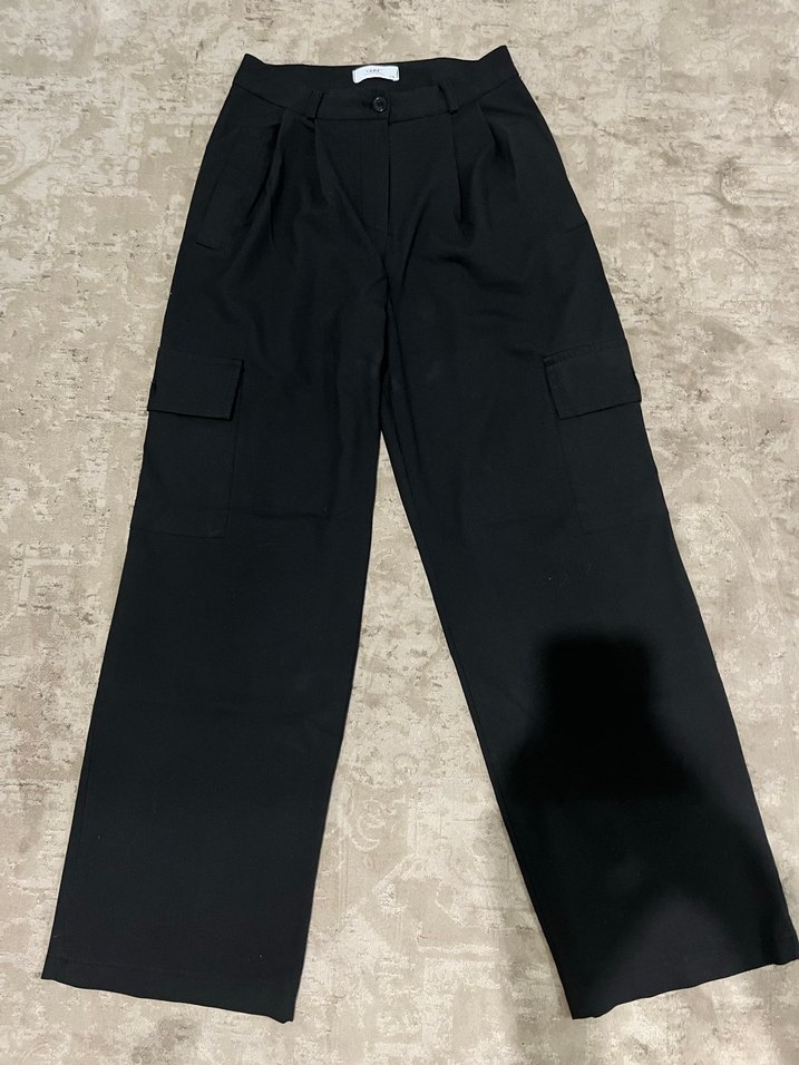 Siyah Bol Kesim kargo Pantolon - Görsel 3