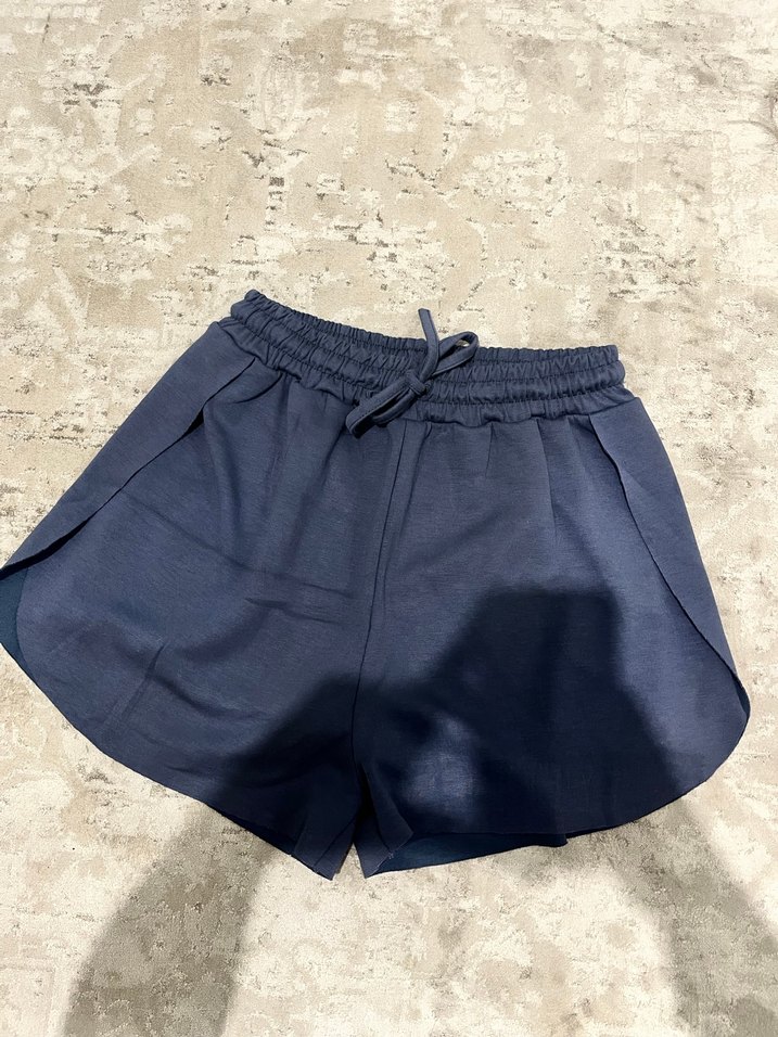 Lacivert Kadın Mini Şort Rahat Kesim - Görsel 2