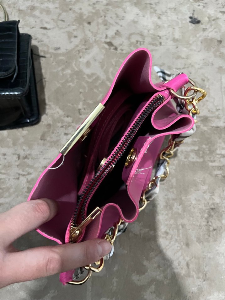 Pembe Zincir Detaylı Kadın Çanta - Görsel 2