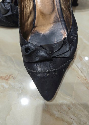 Diger Siyah Yılan Desenli Stiletto Topuklu Kadın Ayakkabı - Görsel 4