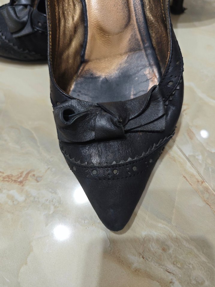 Diger Siyah Yılan Desenli Stiletto Topuklu Kadın Ayakkabı - Görsel 4