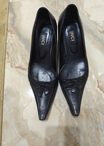 Siyah Deri Tokalı Stiletto Kadın Ayakkabı - Görsel 7