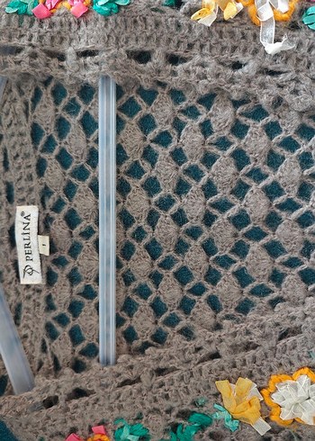 Nakışlı Bohem Gri Uzun Hırka - Görsel 4