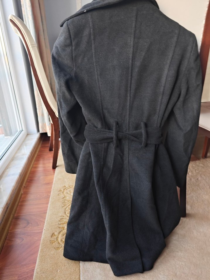 Düğmeli Antrasit Kaban - Görsel 2