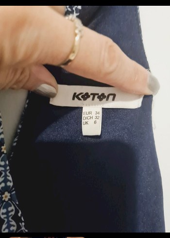 34 Beden lacivert Renk Gri lacivert Bağlama Desenli Uzun Kolsuz Elbise