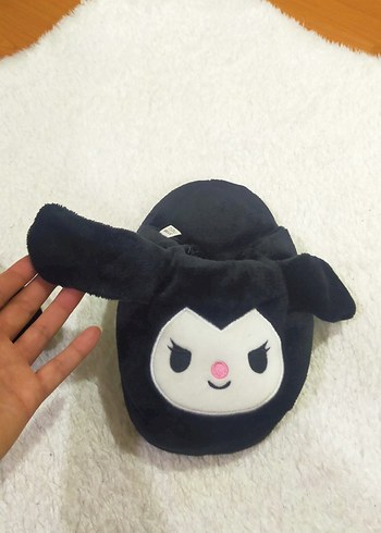 Nakışlı Siyah Kürklü Kadin ev panduf#terlik 36 /37 uyumlu - Görsel 3