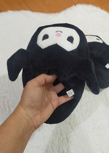 Nakışlı Siyah Kürklü Kadin ev panduf#terlik 36 /37 uyumlu - Görsel 2