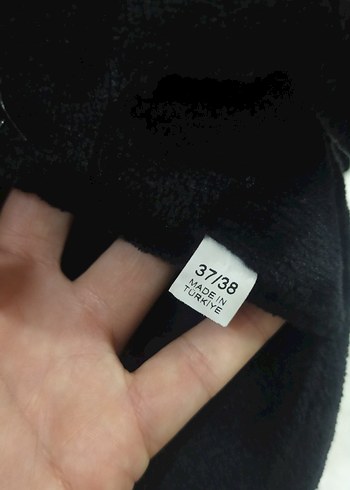 Nakışlı Siyah Kürklü Kadin ev panduf#terlik 36 /37 uyumlu - Görsel 4