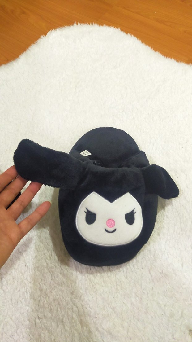 Nakışlı Siyah Kürklü Kadin ev panduf#terlik 36 /37 uyumlu - Görsel 3