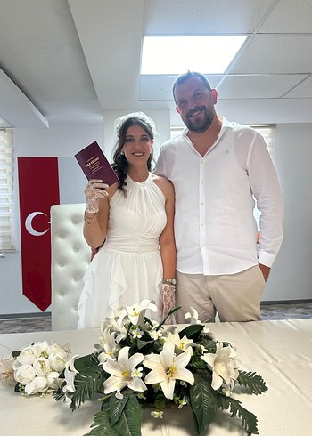 Alfabeta Askı Detaylı Beyaz Midi Bohem Elbise