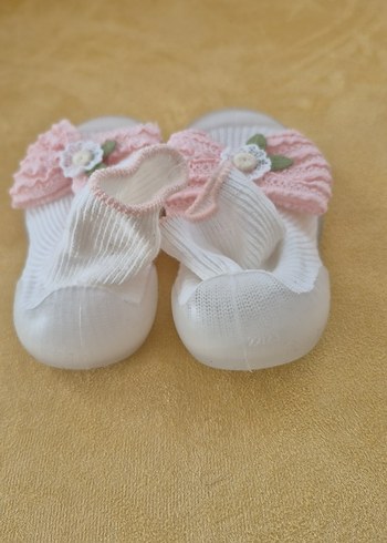 Kız Bebek Pembe Örgü İlk Adım Ayakkabısı - Görsel 5