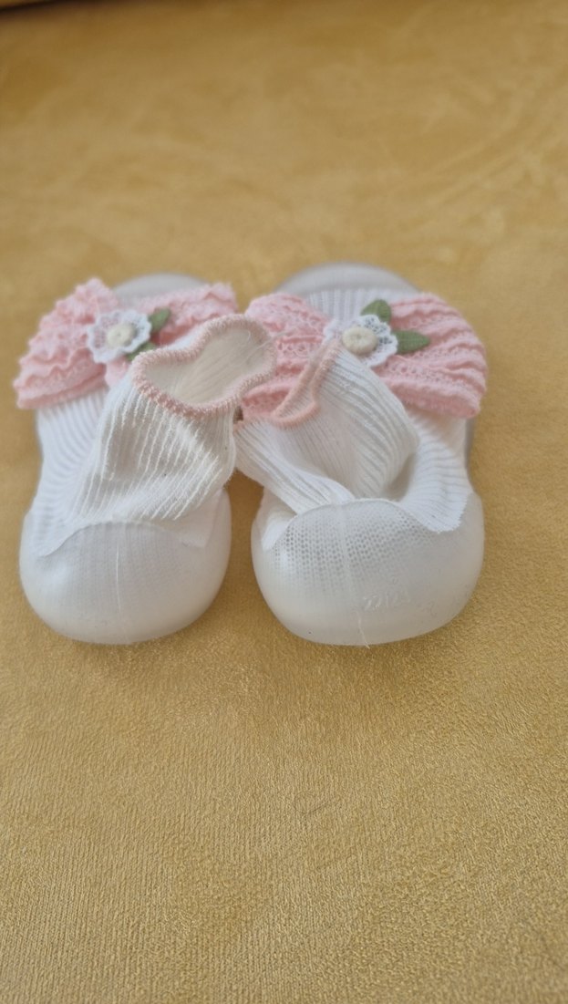 Kız Bebek Pembe Örgü İlk Adım Ayakkabısı - Görsel 5