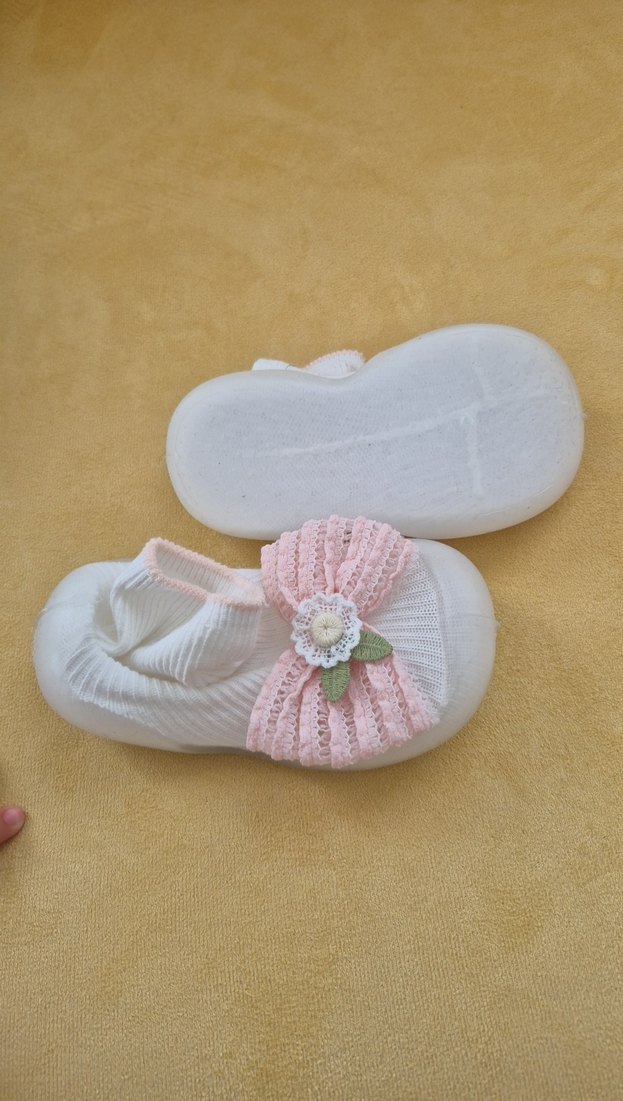 Kız Bebek Pembe Örgü İlk Adım Ayakkabısı - Görsel 2