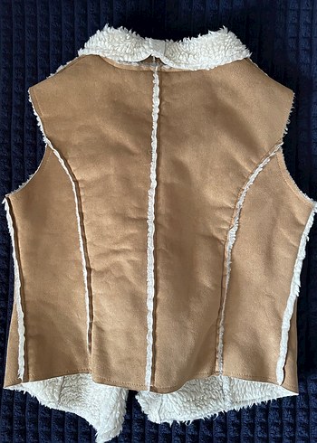 Kahverengi Süet Kürklü Kadın Yelek - Görsel 2