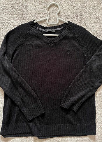 Siyah V Yaka Erkek Triko Kazak - Görsel 2