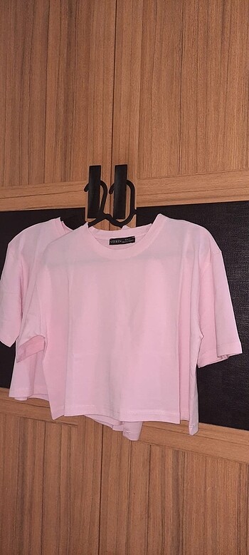 Diğer Pembe crop tshırt S beden