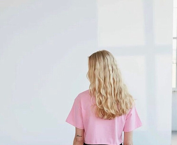 s Beden pembe Renk Pembe crop tshırt S beden