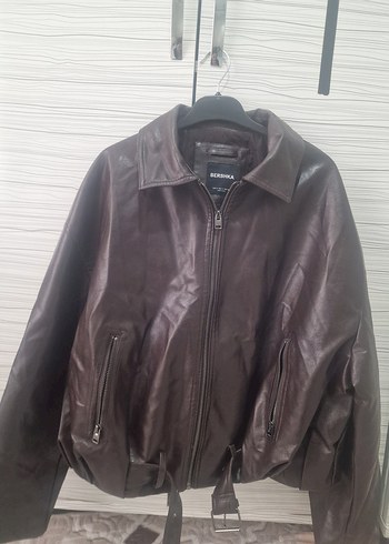 Bershka Koyu Kahverengi Deri Ceket