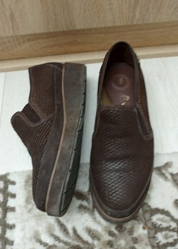 Kahverengi Yılan Desenli kadın ayakkabısı - Görsel 3